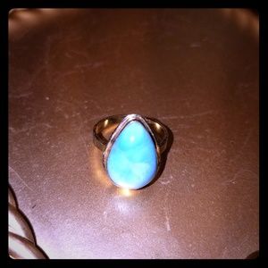 Gold larimar ring size 7. From Mexico!